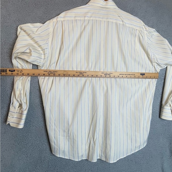 Canali Shirt Mens  Striped Button Up Preppy Casual Italy 46 / 18 Multi Color - Picture 6 of 10